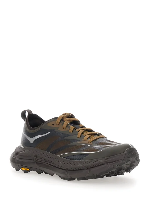 HOKA 'Mafate Speed 4 Lite' Brown Sneaker Low Top with Mesh Inserts in Tech Fabric Unisex in Brown, photo 3 of 5 from Gaudenzi Boutique