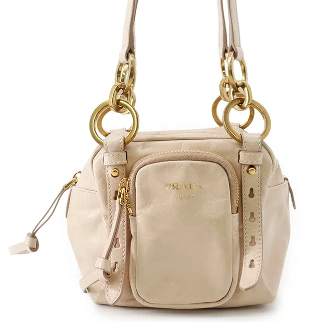 Prada Softlux Handbag Beige Leather in Beige Leather from GALLERY RARE