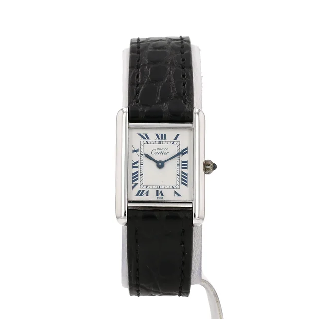 Tank Must watch in silver, Ref: Cartier - 666001 Circa 1990 in Silver Leather from Collector Square, photo 2 of 3
