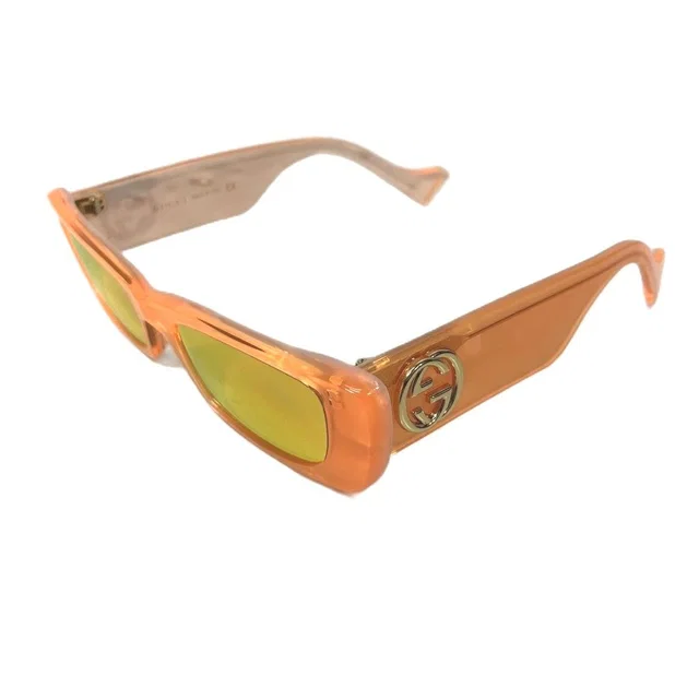 Gucci Sunglasses Rectangular Interlocking G 52 Ro 20 Orange Eyewear in Orange from The Reluxe