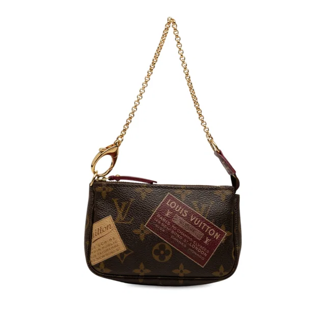 Brown Louis Vuitton Monogram Trunks and Bags Mini Pochette Accessoires Handbag in Brown Coated canvas from Designer Revival