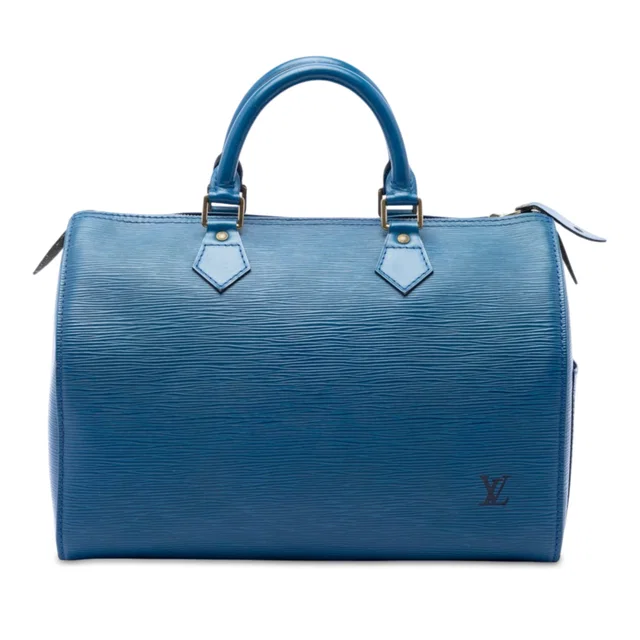 Blue Louis Vuitton Epi Speedy 35 Boston Bag in Blue Leather from Designer Revival