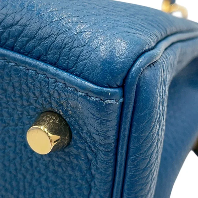 Hermès Kelly Retourne Blue de Galice Togo Leather Size 28 in Blue Togo leather from GALLERY RARE, photo 7 of 15