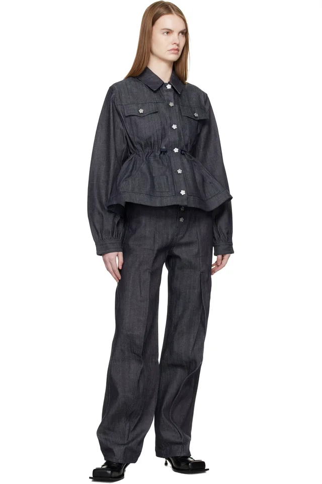 Cecilie Bahnsen Navy CBcandida Denim Jacket, photo 4 of 4 from SSENSE
