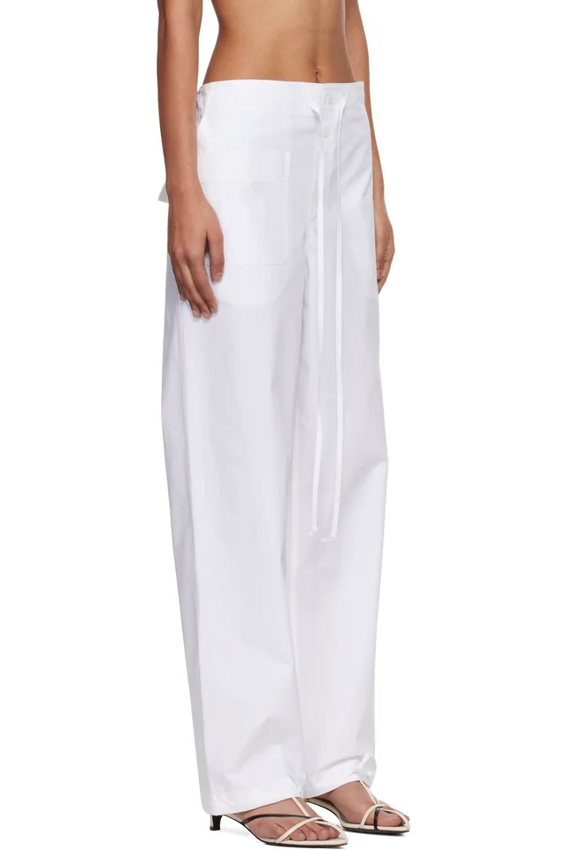 Victoria Beckham White Cargo Trousers, photo 2 of 4 from SSENSE