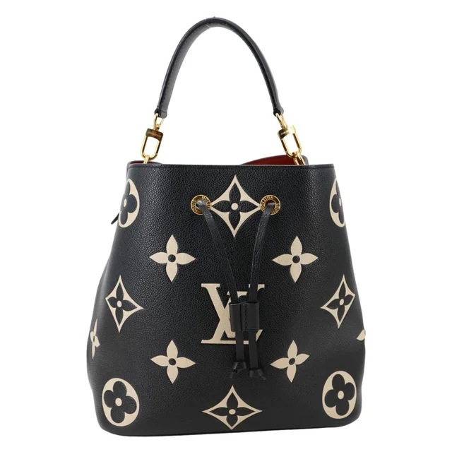 Louis Vuitton NeoNoe MM Monogram Empreinte Tote Bag Black Bicolor in Black Leather from Dallas Designer Handbags
