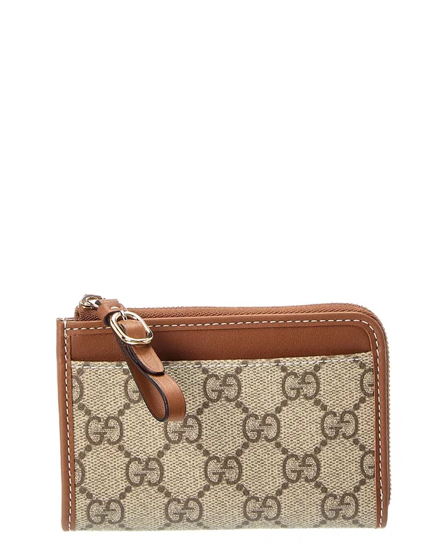 Gucci GG Supreme Canvas & Leather Card Case, image 1 of 1 from Rue La La