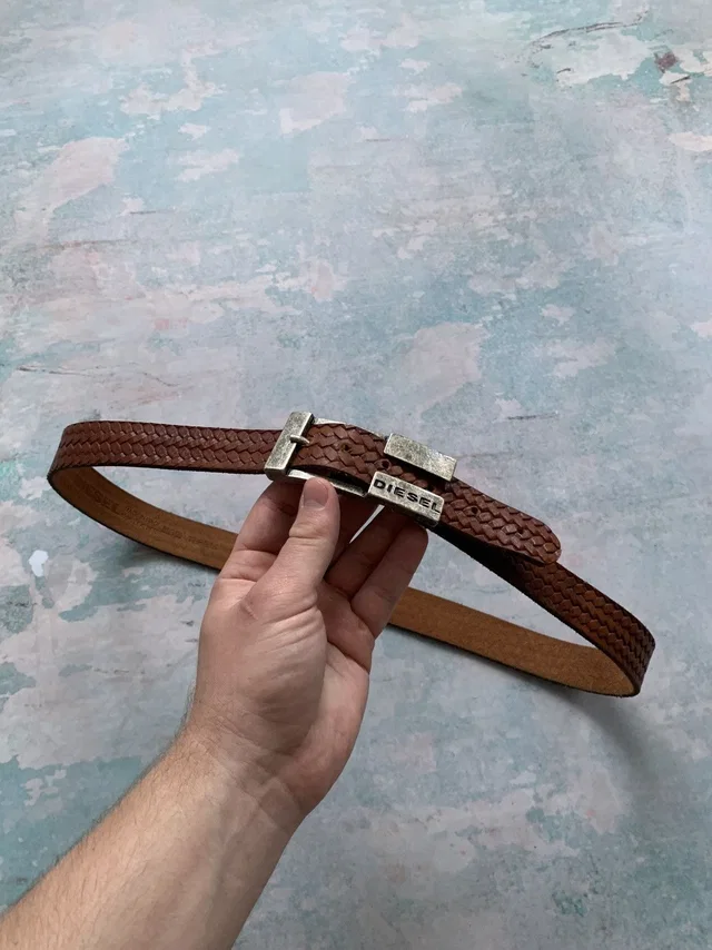 Diesel Vintage Leather Belt Brown Luxury Hype Y2K 1990S 40In in brown|red Leather from Grailed