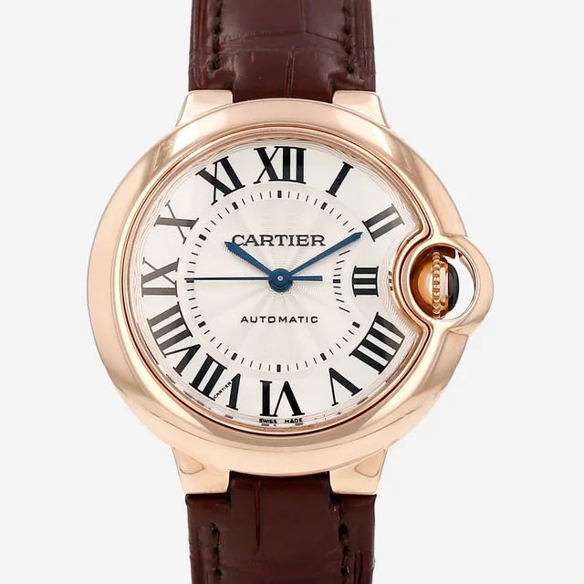 Ballon Bleu de Cartier watch, small model, in rose gold. Ref: Cartier - 3682. Circa 2017 in Blue Leather from Collector Square