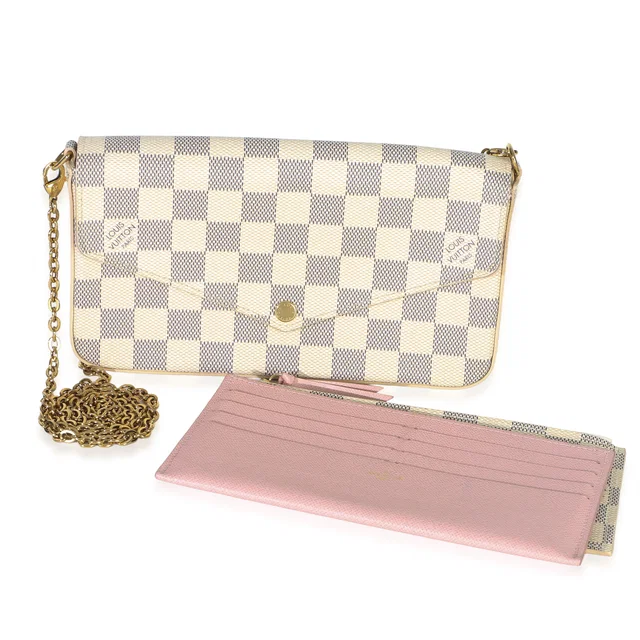 Louis Vuitton Damier Azur Canvas Felicie Pochette Beige Handbag in Beige Canvas from HEWI