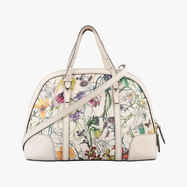 Gucci Nice Flora Ivory Multicolor Leather in White Leather from The Reluxe
