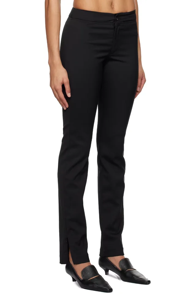 Filippa K Black Slim Zip Trousers, photo 2 of 4 from SSENSE
