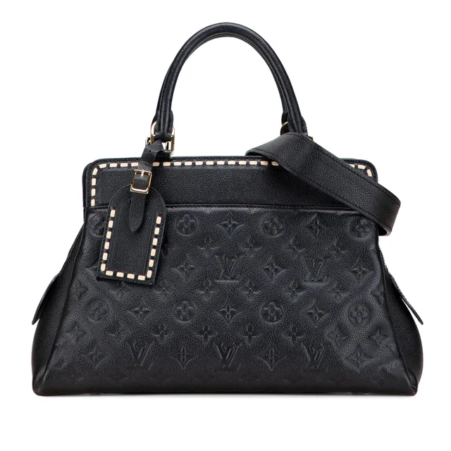 Black Louis Vuitton Monogram Empreinte Vosges MM Satchel in Black Leather from Designer Revival