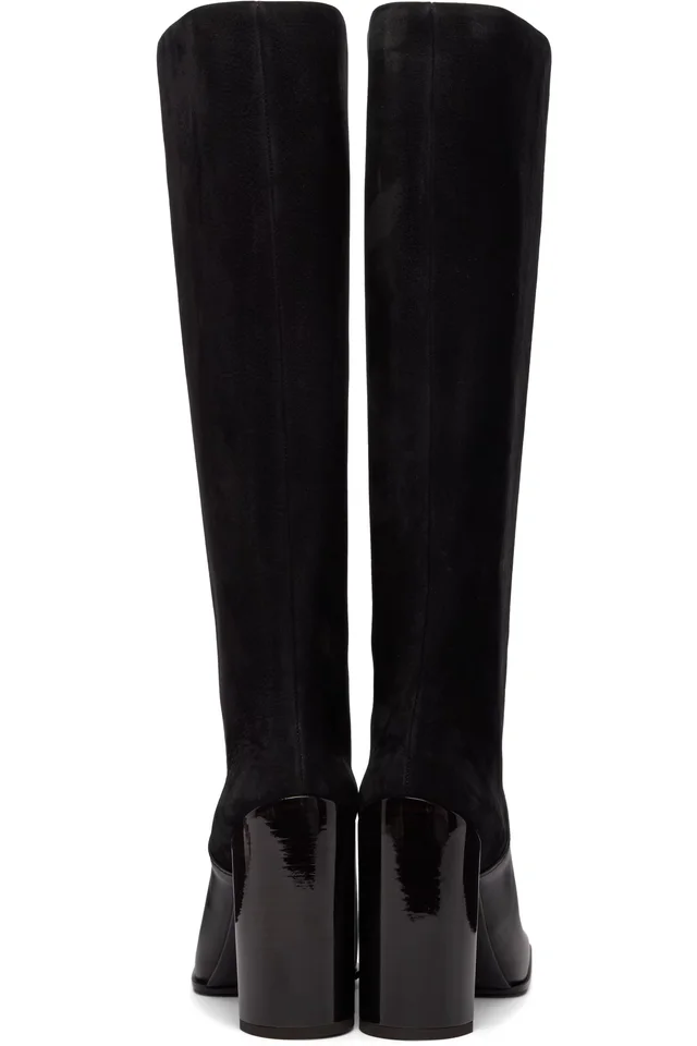 ALAÏA Black Square Knee Boots, photo 2 of 4 from SSENSE