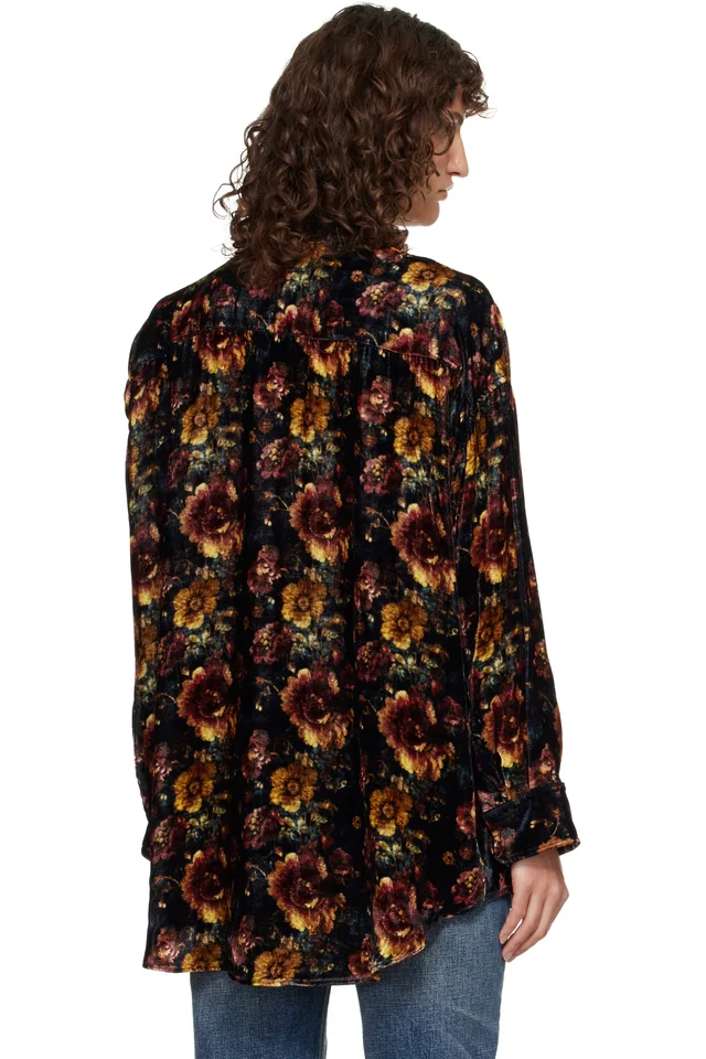 R13 Black & Orange Drop Neck Shirt, photo 3 of 4 from SSENSE