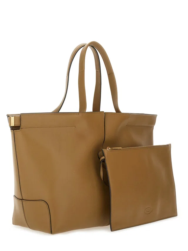 Tod's Italian Leather Shoulder Bag — Brown Null in Brown Leather from HEWI