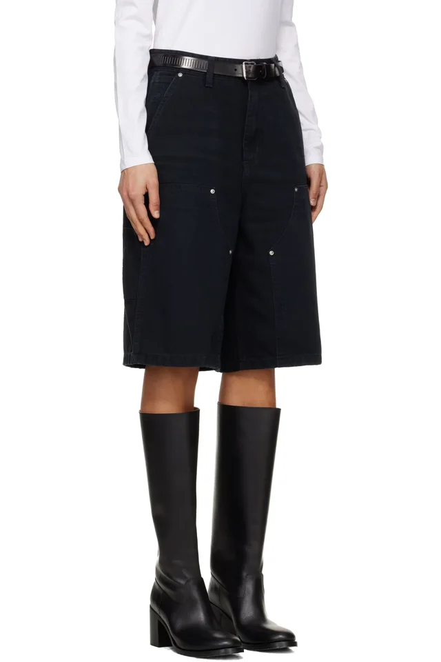 Carhartt Work In Progress Black Nixon Double Knee Denim Shorts, photo 2 of 5 from SSENSE