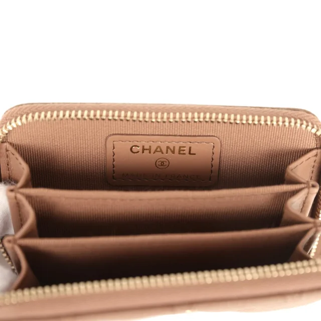 Chanel Classic Zipped Coin Purse Wallet Brown Shiny Caviar Light Gold Hardware in Brown Caviar leather from Madison Avenue Couture, photo 8 of 8