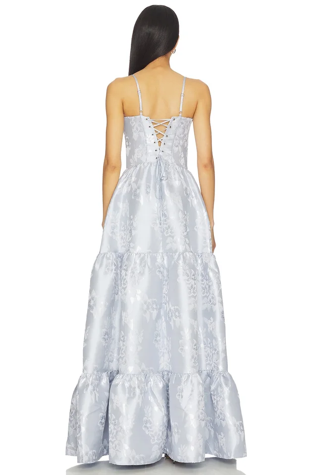 V. Chapman Lucetta Dress in Icelandic Blue Baroque Floral, photo 4 of 5 from REVOLVE (Canada)