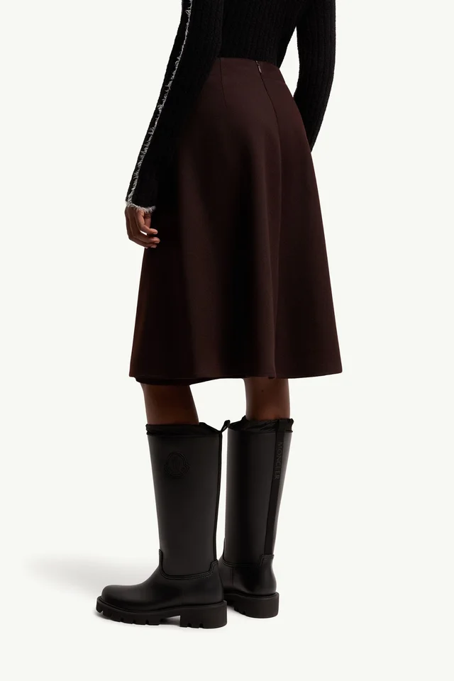 Moncler Wool Gabardine Midi Skirt, photo 3 of 7 from SENSER