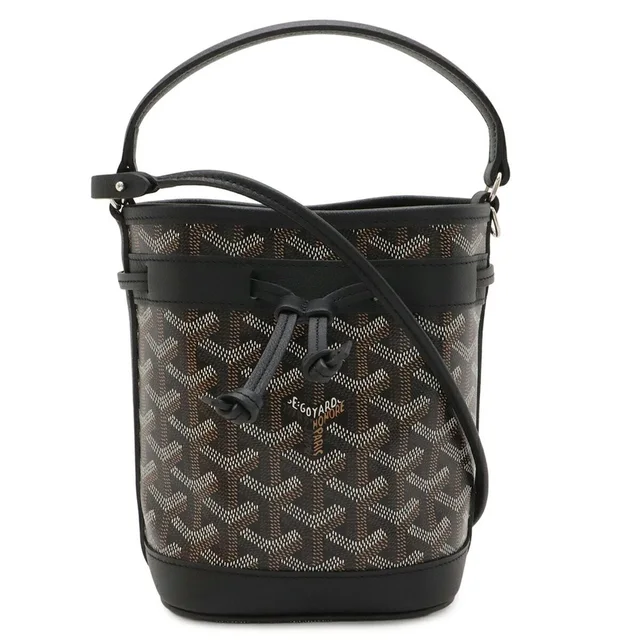 Goyard Petit Flo Mini Bucket Bag, Handbag, Shoulder Coated Canvas, Leather, B... in black Coated canvas from Poshmark