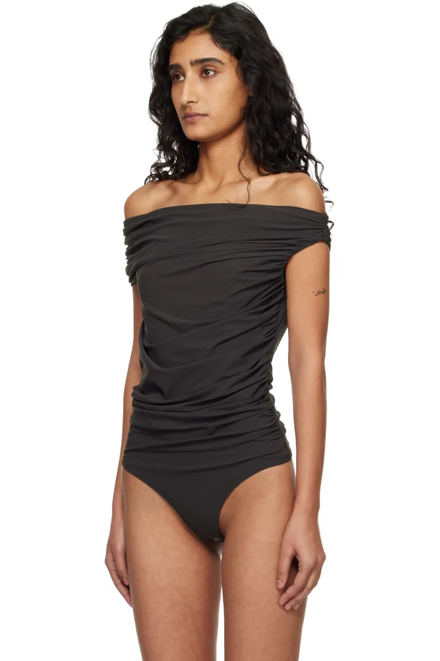 AGOLDE Brown Sherilyn Bodysuit, photo 4 of 5 from SSENSE