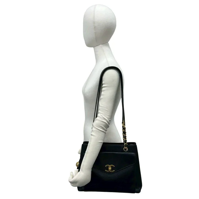 Chanel Caviar Mini Tote Bag in Black Caviar leather from LuxUness, photo 2 of 10