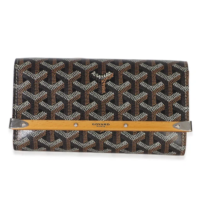 Goyard Gold Black Goyardine Monte Carlo Mini Clutch Coated Canvas Handbag in Black Coated canvas from HEWI