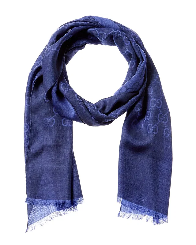 Gucci Logo Small Jacquard Wool & Silk-Blend Scarf, image 1 of 1 from Rue La La