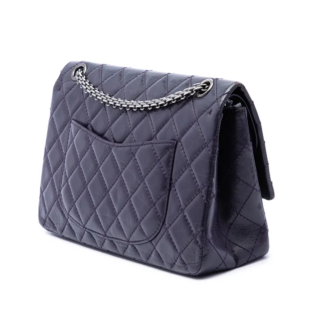 Purple Chanel Quilted Aged Calfskin Reissue 2.55 Double Flap 226 Shoulder Bag in Purple Calfskin from Designer Revival, photo 2 of 2