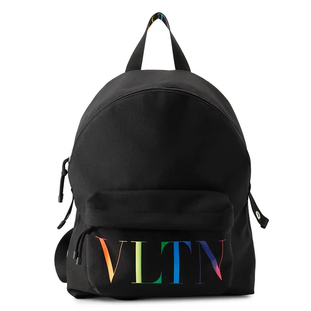 Valentino Garavani VLTN Logo Backpack Black/Multicolor Nylon in Black Nylon from GALLERY RARE