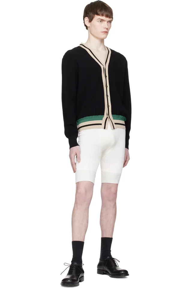 Dries Van Noten Black Block Stripe Cardigan, photo 4 of 4 from SSENSE