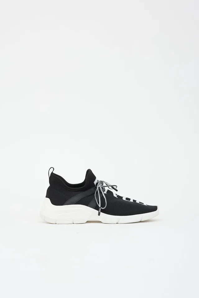 Prada Knit Logo Sock Sneaker from VSP Consignment