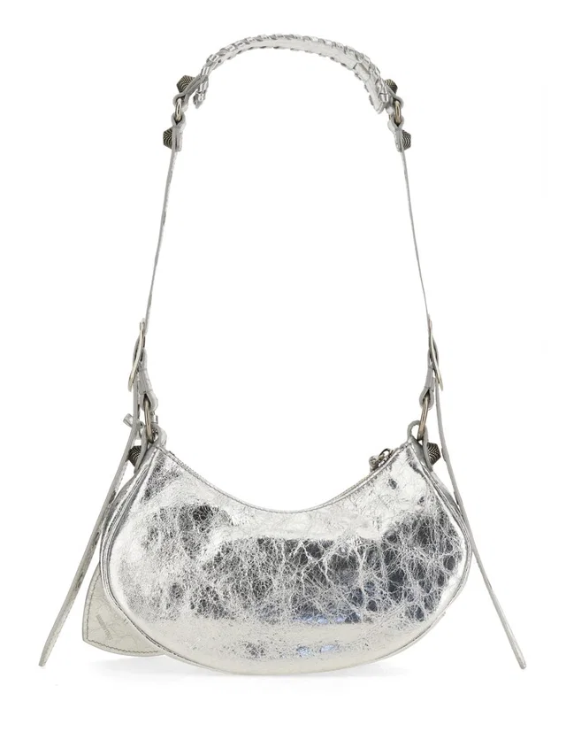 Balenciaga Le Cagole Shoulder Bag — Silver Domesticated Lamb Leather in Silver Lambskin from HEWI
