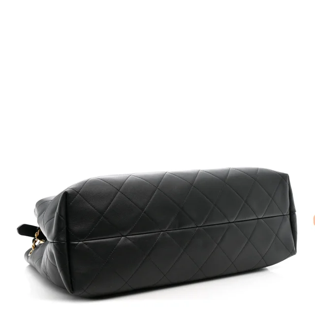 Chanel Stitched Large Shopping Bag Black in Black Calfskin from FASHIONPHILE, photo 4 of 11