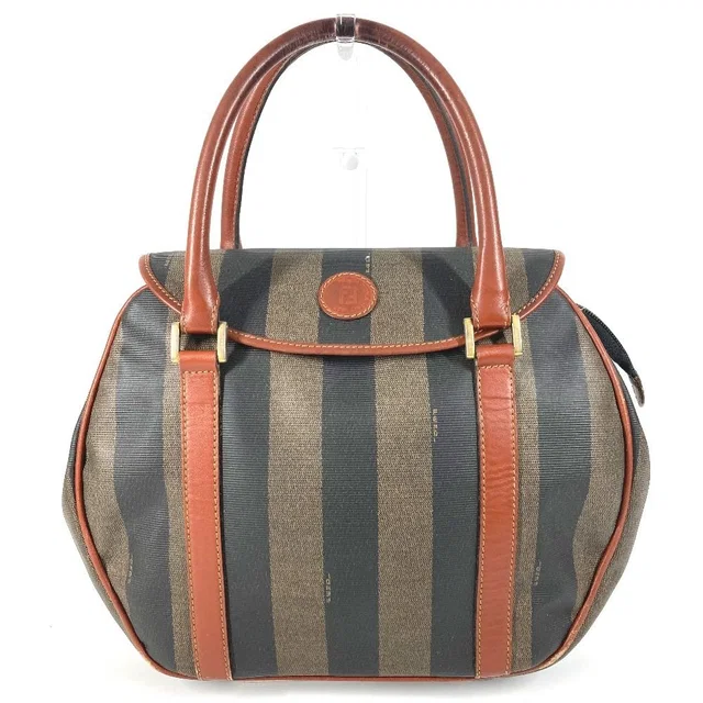 Fendi Handbag Logo Pecan Leather Khaki in Green Leather from The Reluxe