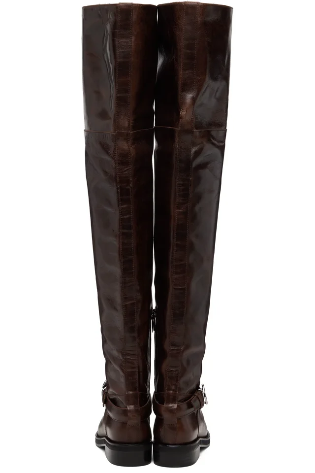 Coperni Brown Belt High Cavalier Tall Boots, photo 2 of 5 from SSENSE