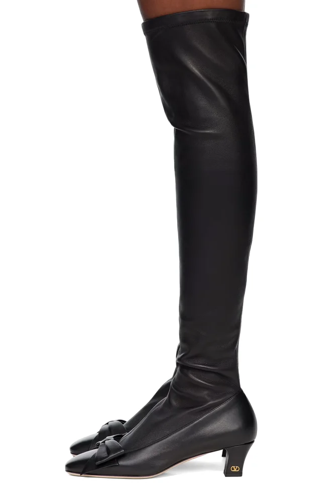 Valentino Garavani Black Over-The-Knee Tall Boots, photo 3 of 4 from SSENSE