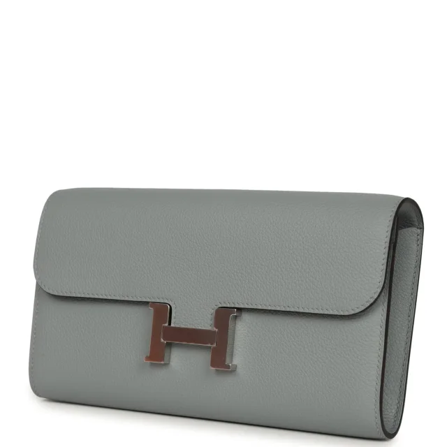 Hermès Constance Wallet To Go Gris Pantin Evercolor Palladium Hardware in Grey Lambskin from Madison Avenue Couture, photo 5 of 10