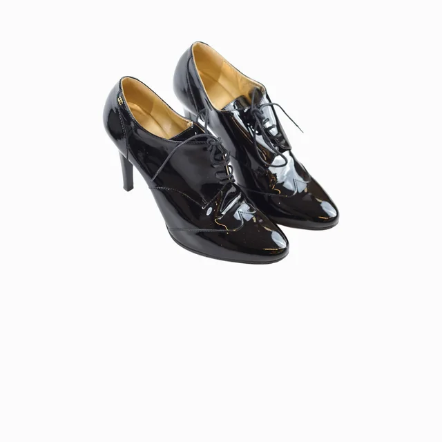 Chanel Ankle Boots Patent Black Size 39C in Black Patent leather from The Purse Affair