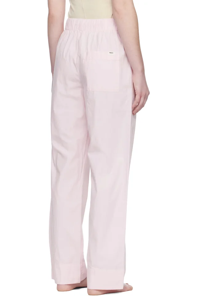 Tekla Pink Poplin Pyjama Pants, photo 3 of 4 from SSENSE
