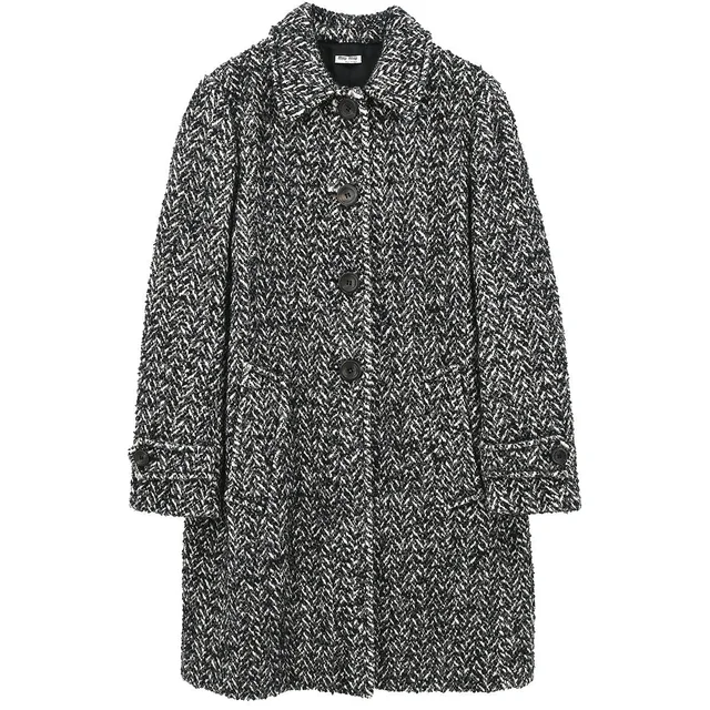 Miu Miu 2018 Single Breasted Coat Gray #40 in Grey Wool from AMORE Vintage Tokyo