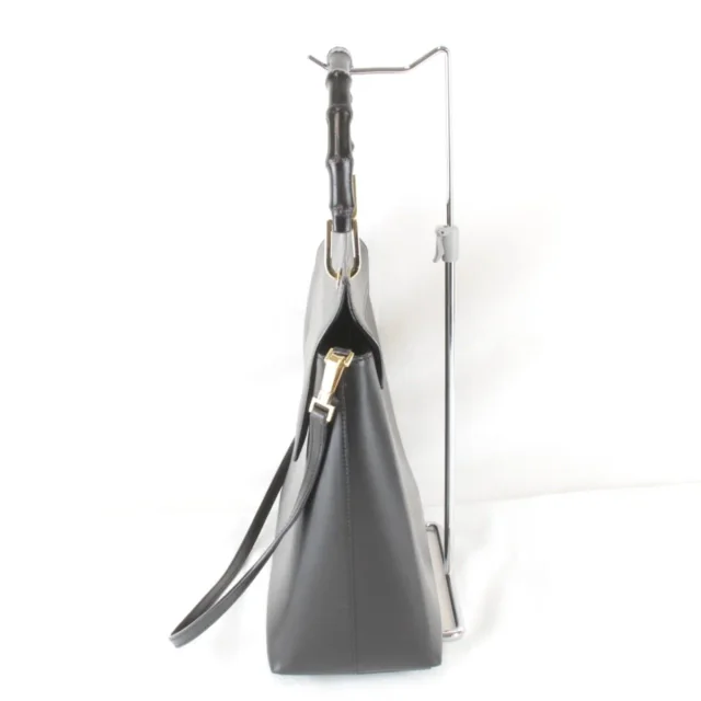Gucci Bamboo Leather 2way Shoulder Bag in Black Leather from LuxUness, photo 3 of 9