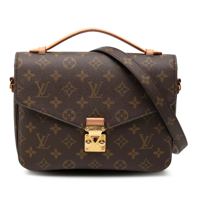 Brown Louis Vuitton Monogram Pochette Metis Satchel in Brown Coated canvas from Designer Revival