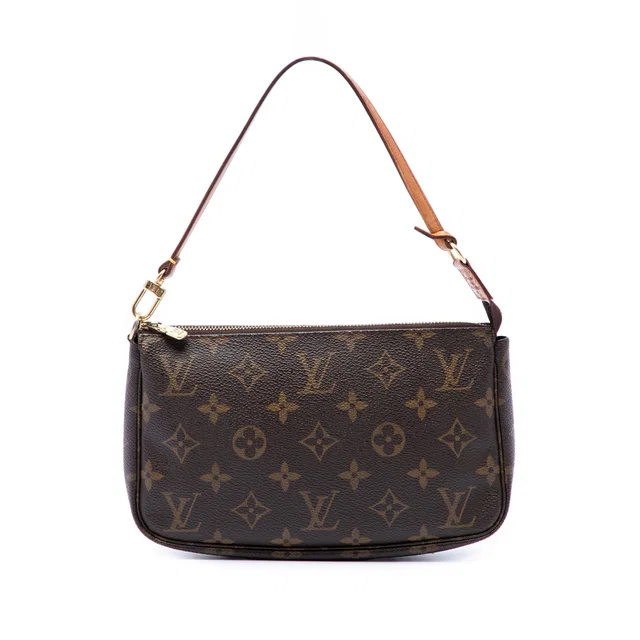 Brown Louis Vuitton Monogram Pochette Accessoires Shoulder Bag in Brown Coated canvas from Designer Revival