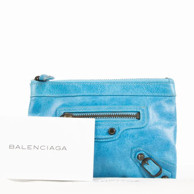 Balenciaga Blue Arena City Zipped Card Holder Pouch in Blue from Labellov, photo 2 of 4