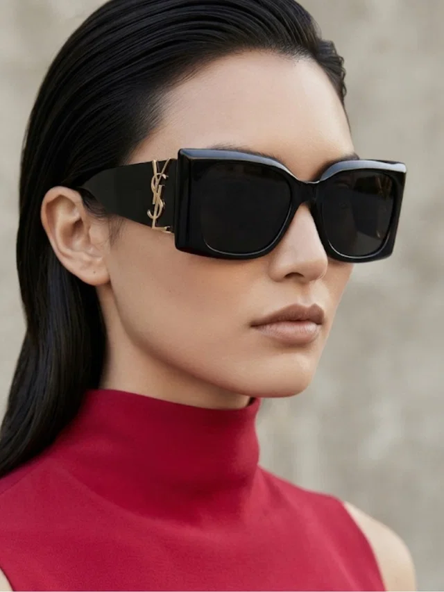 Saint Laurent Oversized Unisex Sunglasses in black|gold from Poshmark