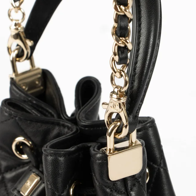Chanel 26P Black Mini Bucket Bag With Chain in Black Leather from Labellov, photo 8 of 8