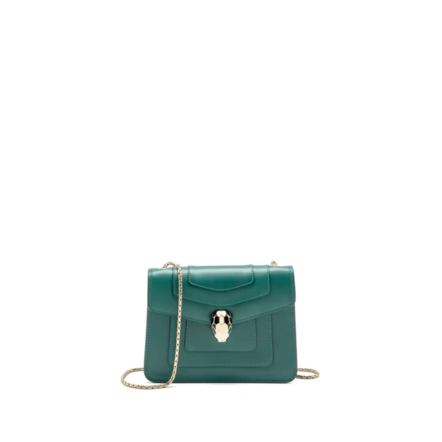 Bvlgari Serpenti forever crossbody bag calfskin Green GHW in Green Calfskin from EMIER