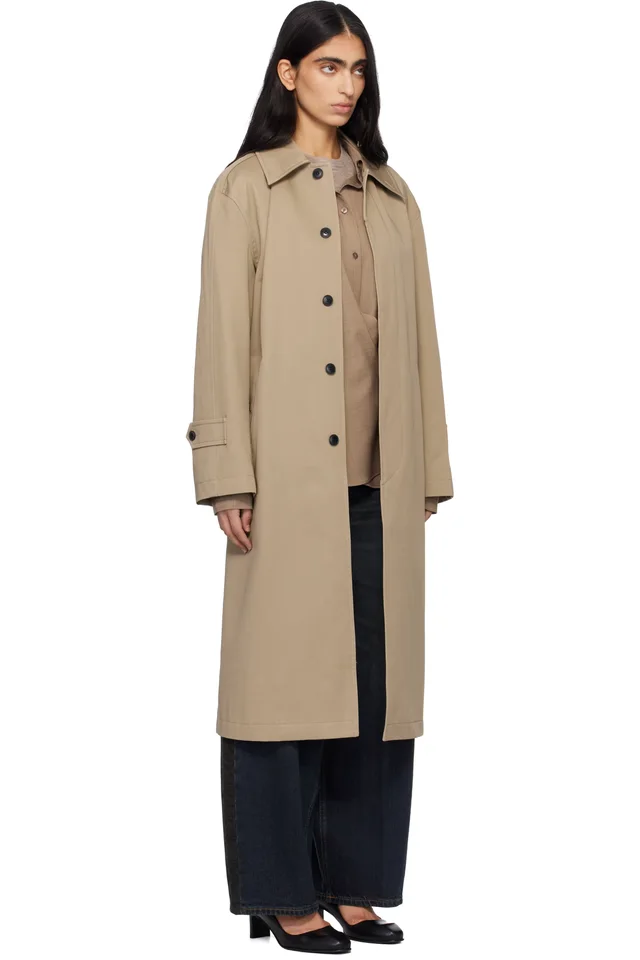 TONYWACK Beige Single-Breasted Trench Coat, photo 2 of 4 from SSENSE